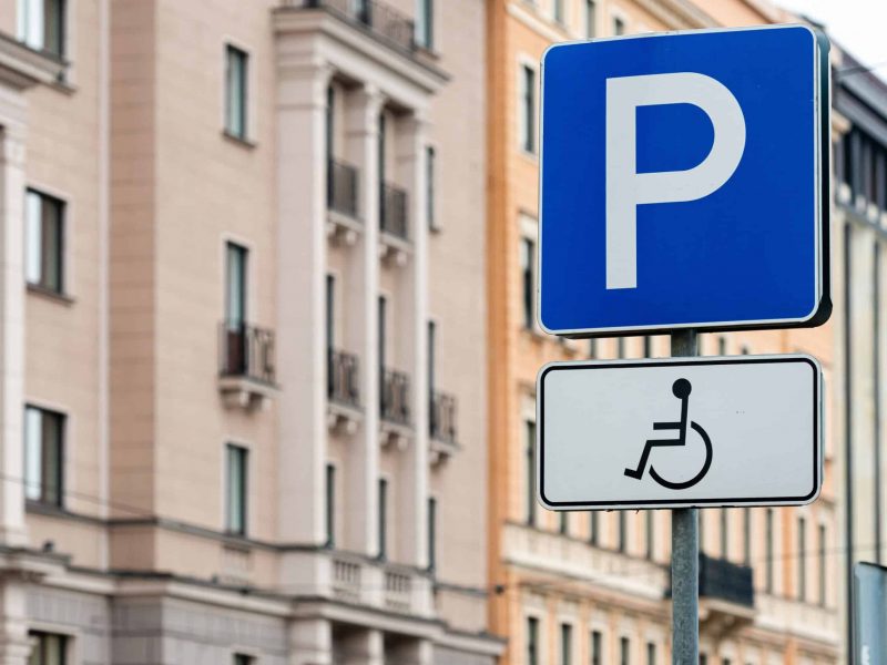 disabled people sign for parking car place - image